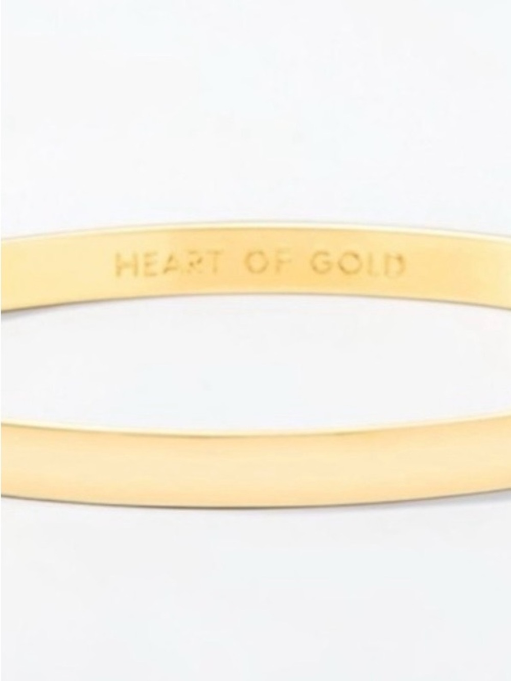 Kate Spade Heart of Gold Bangle Bracelet Gold Tone Minimalist NWT - Picture 2 of 4